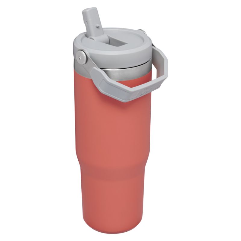 Termopudele ar salmiņu STANLEY The IceFlow Flip Straw Tumbler 0,89L koraļļu krāsā