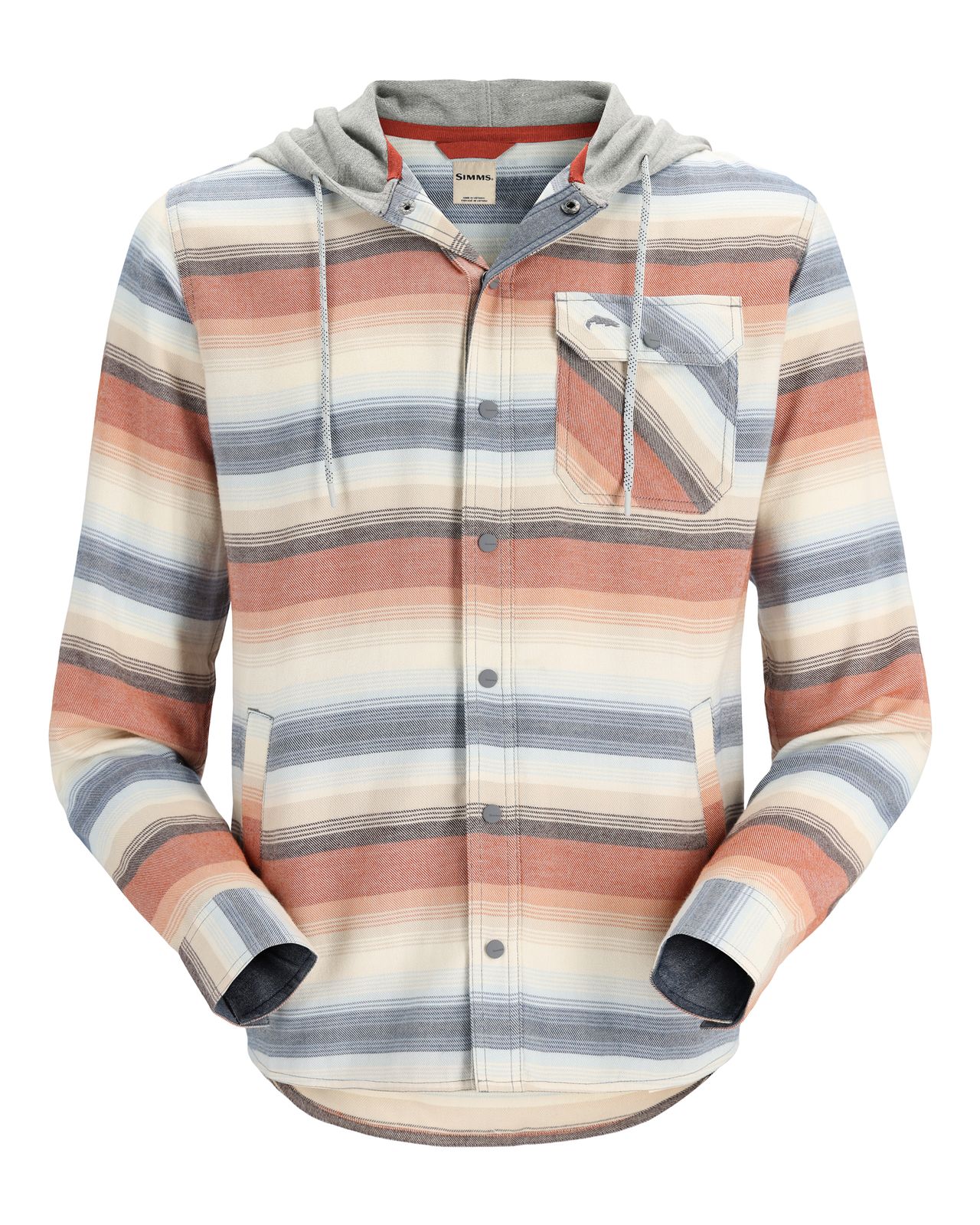 Krekls SIMMS Santee Flannel Hoody Multicolored Stripe